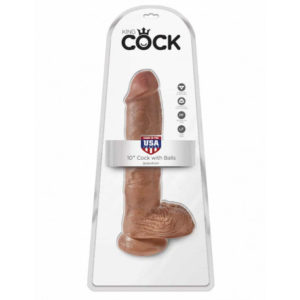 IntimWebshop - Szexshop | King Cock 10 inch Valósághű Dildó Herékkel Tan