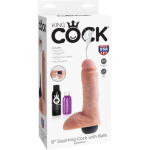 IntimWebshop | King Cock 8" Spriccelő Valósághű Dildó Testszínű