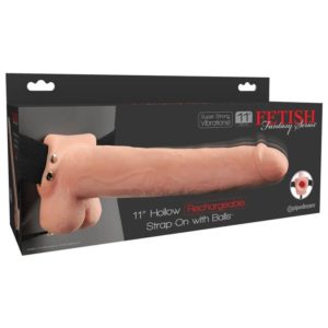IntimWebshop - Szexshop | Fetish Fantasy Series 11 inch Hollow Rechargeable Strap-On with balls Flesh
