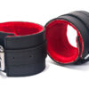 IntimWebshop - Szexshop | Hand Cuffs Grain Leather Black/Red