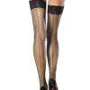 IntimWebshop - Szexshop | 729061 STAY-UP LYCRA INDUSTRIAL LACE TOP THIGH HIGHS WITH BACK SEAM O/S BLK