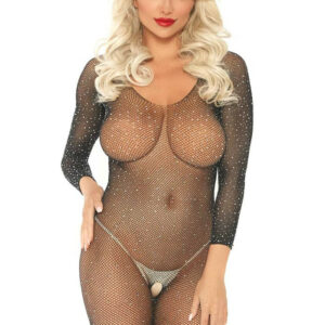 IntimWebshop - Szexshop | Fishnet Sleeved Bodystocking Black O/S