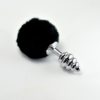 IntimWebshop - Szexshop | Spiral Pompon Metal Plug Black