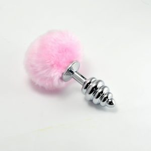 IntimWebshop - Szexshop | Spiral Pompon Metal Plug Pink
