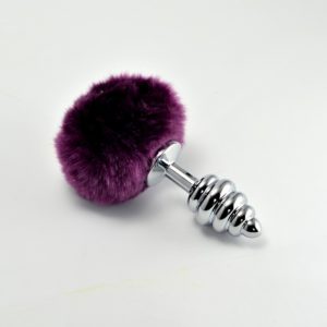 IntimWebshop - Szexshop | Spiral Pompon Metal Plug Purple