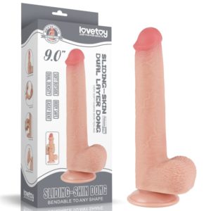 IntimWebshop - Szexshop | 9'' Sliding Skin Dual Layer Dong Flesh